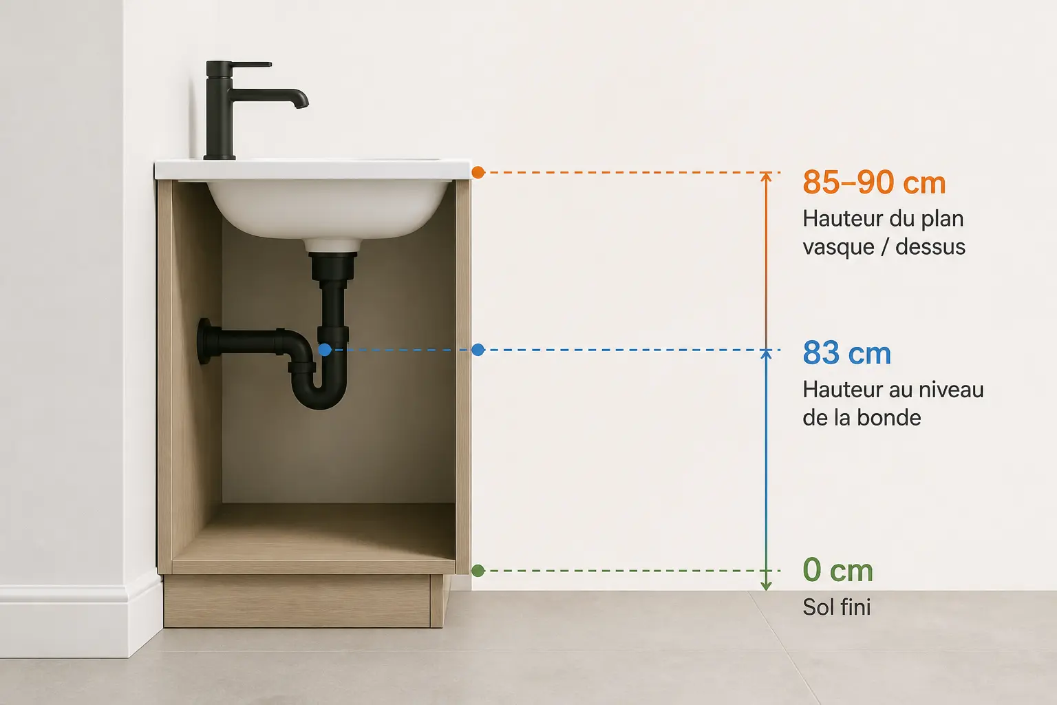 Quelle est la hauteur standard d’un meuble de salle de bain ?