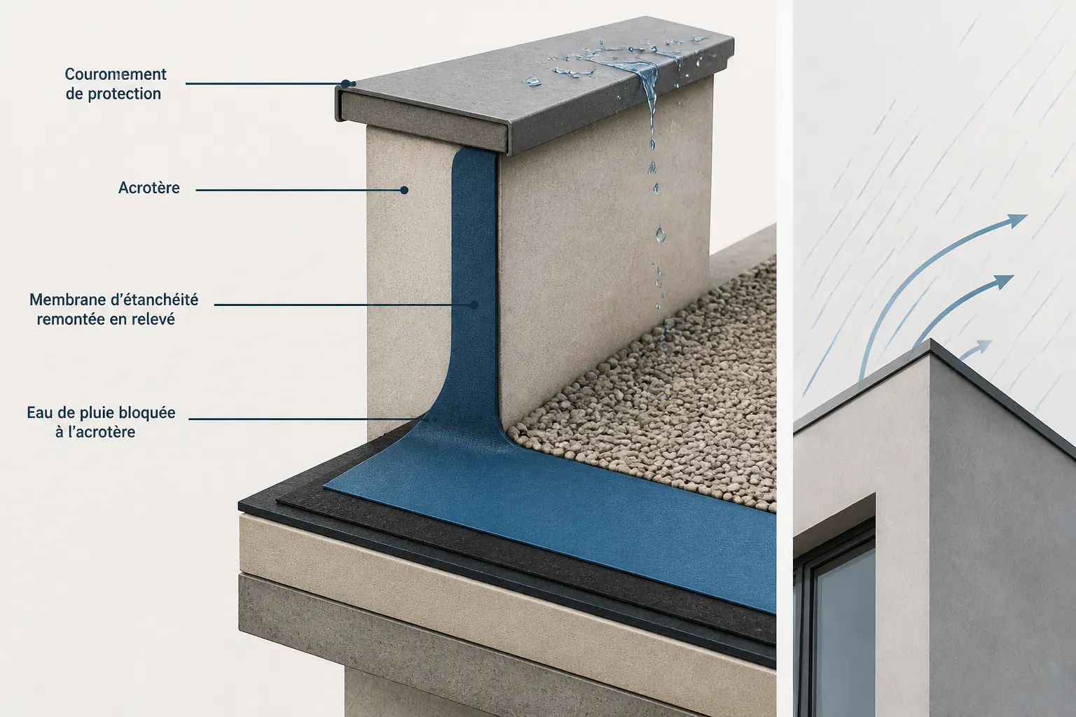 À quoi sert ce muret en toiture-terrasse ?