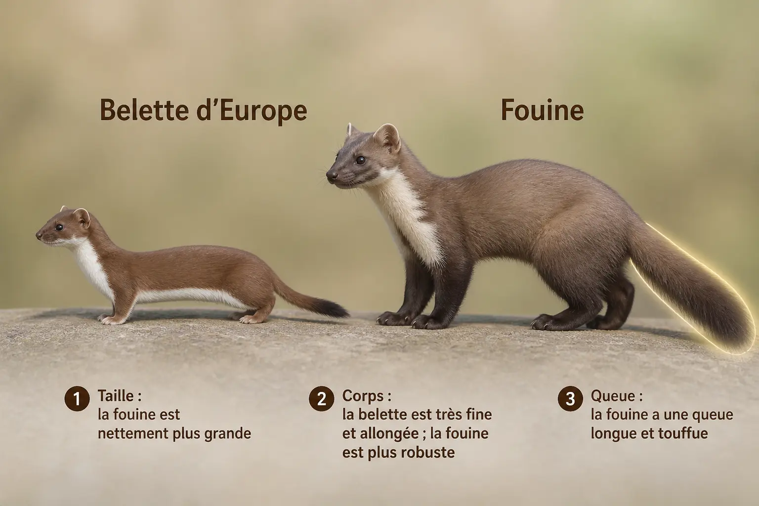 Belette ou fouine : comment les différencier en un coup d’œil ?