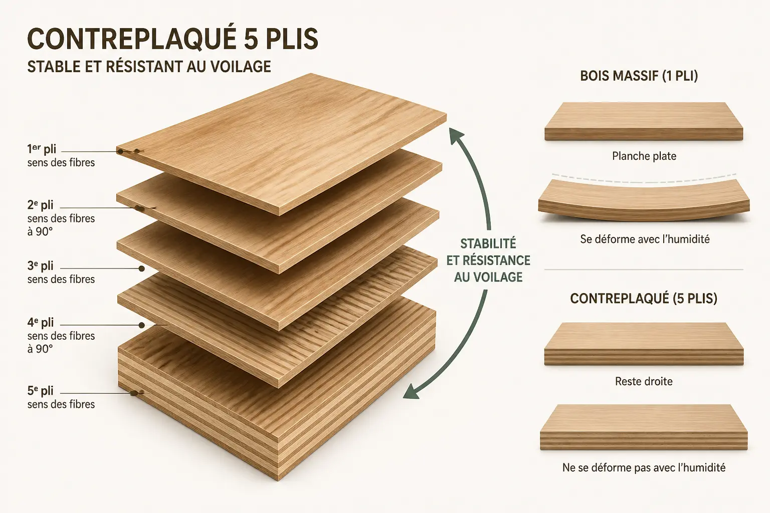 Qu’est-ce qu’un panneau de contreplaqué et pourquoi il tient mieux qu’il n’en a l’air ?
