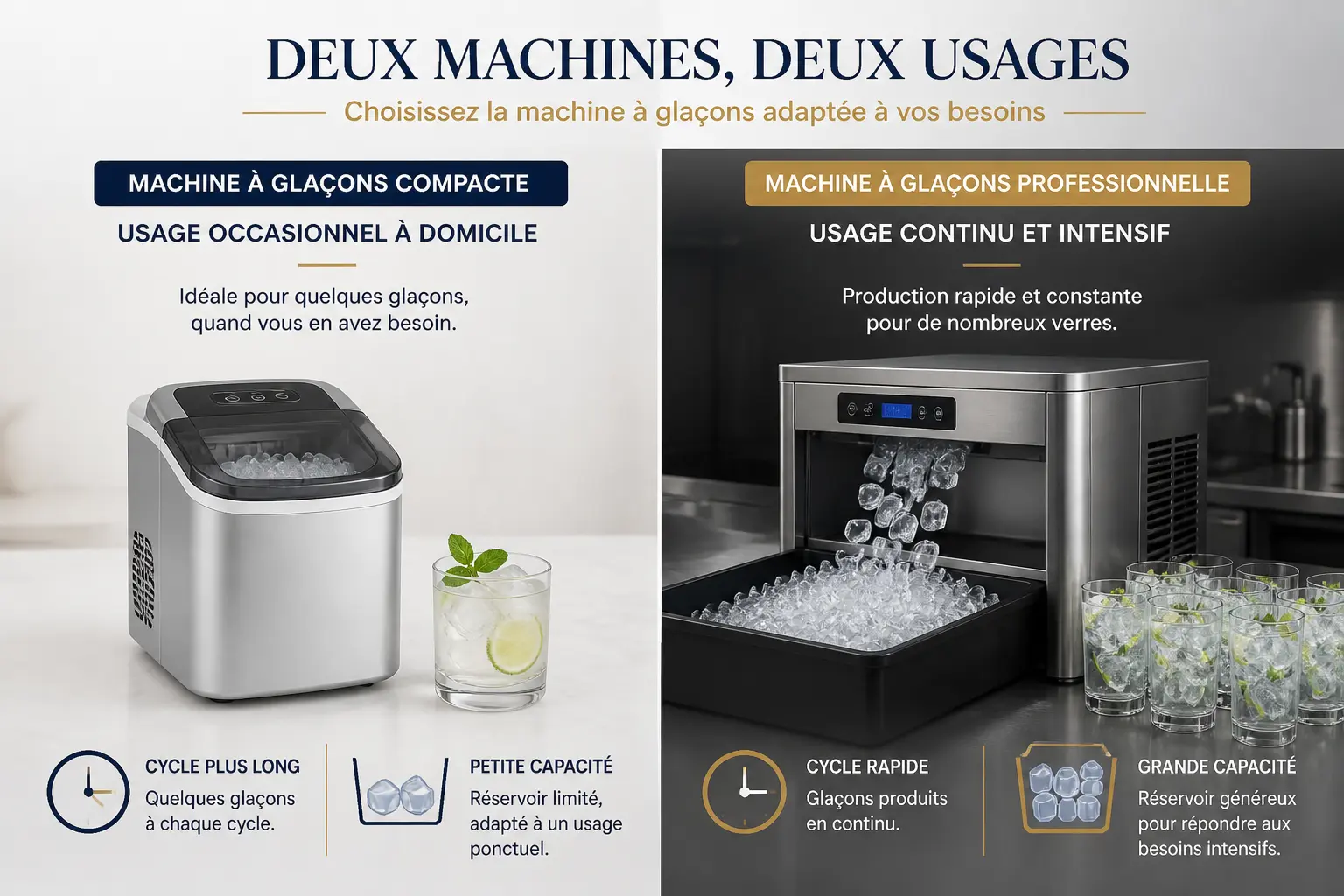 Comment choisir une machine à glaçons selon votre usage