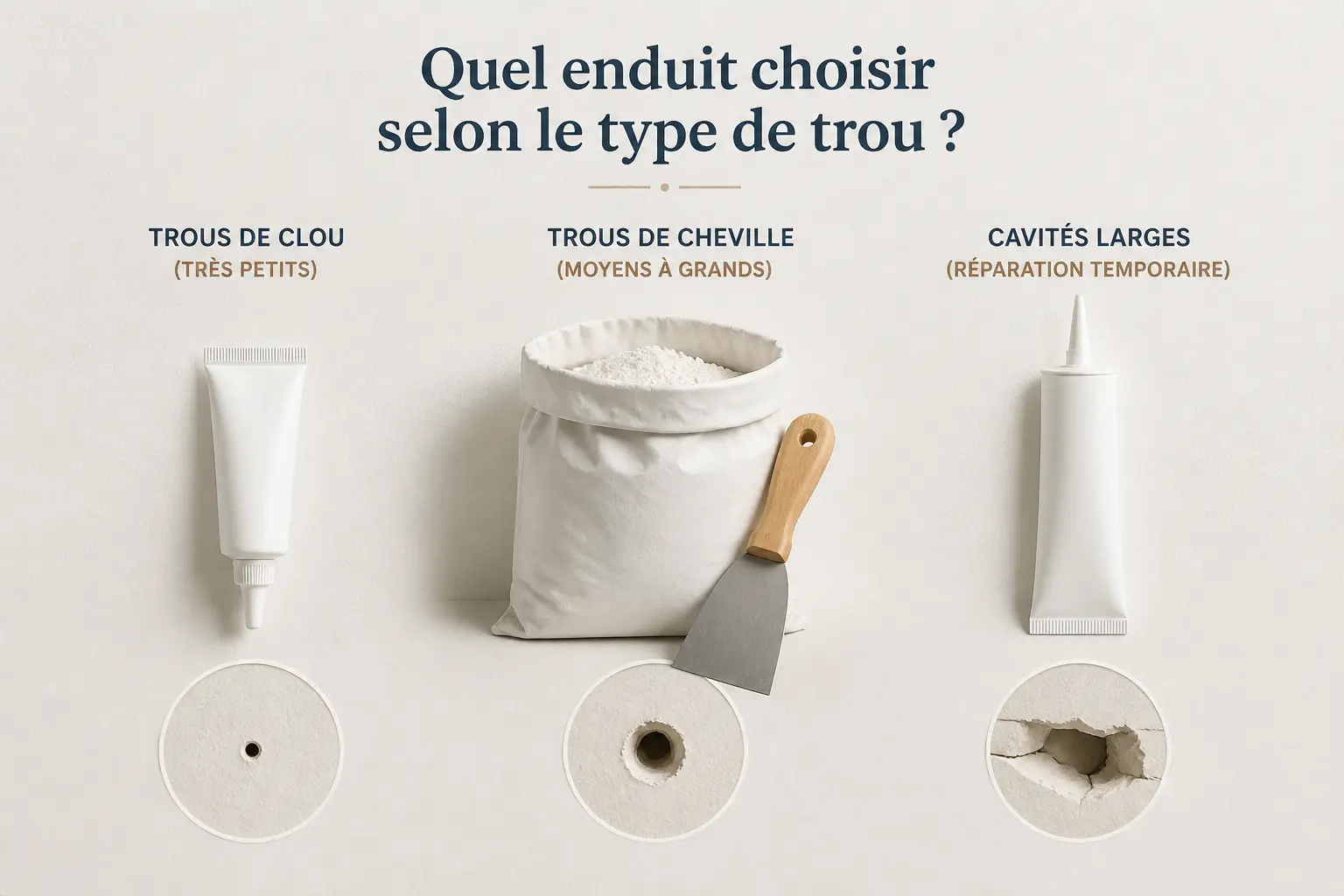 Avec quoi reboucher les trous des murs sans se tromper de produit