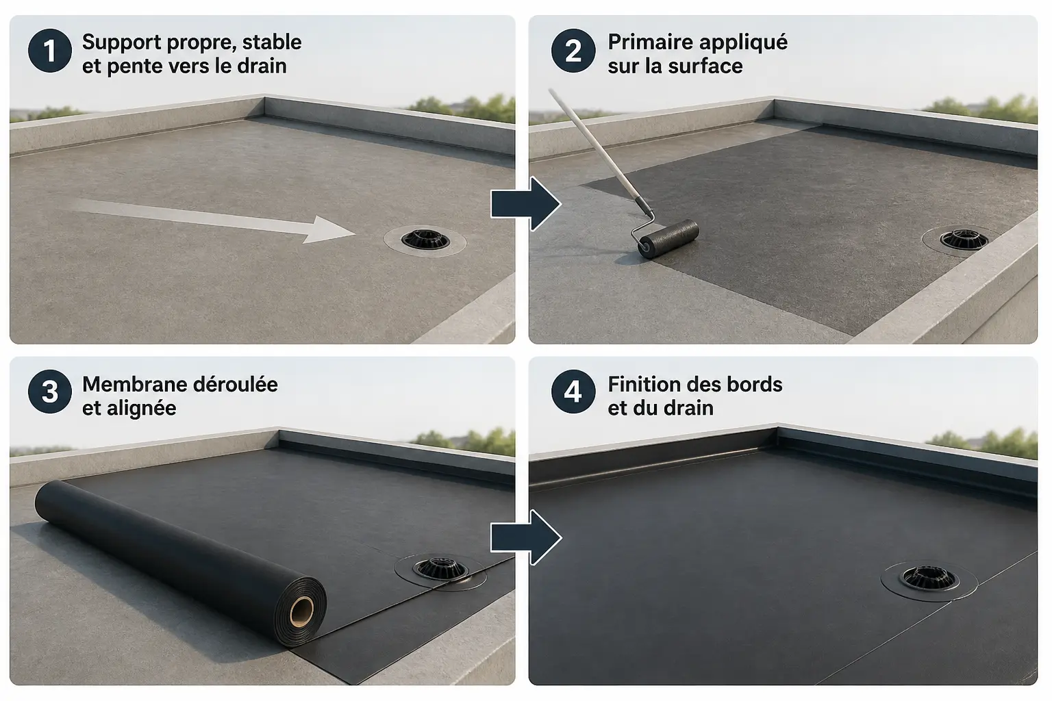 Poser une membrane sur un toit-terrasse : l'ordre qui compte