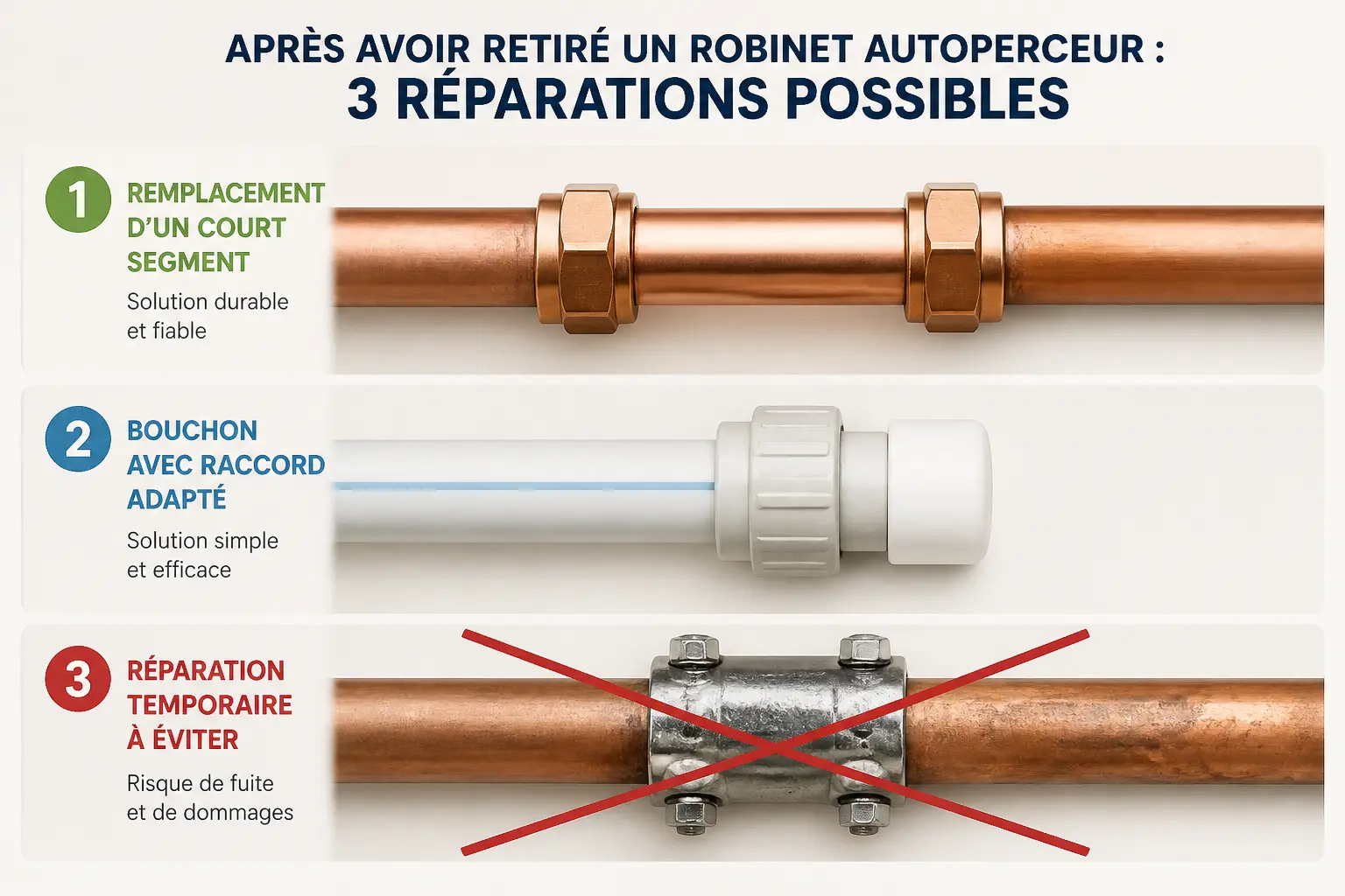 La bonne réparation selon le tuyau : ce qui tient dans le temps, ce qu’il vaut mieux éviter