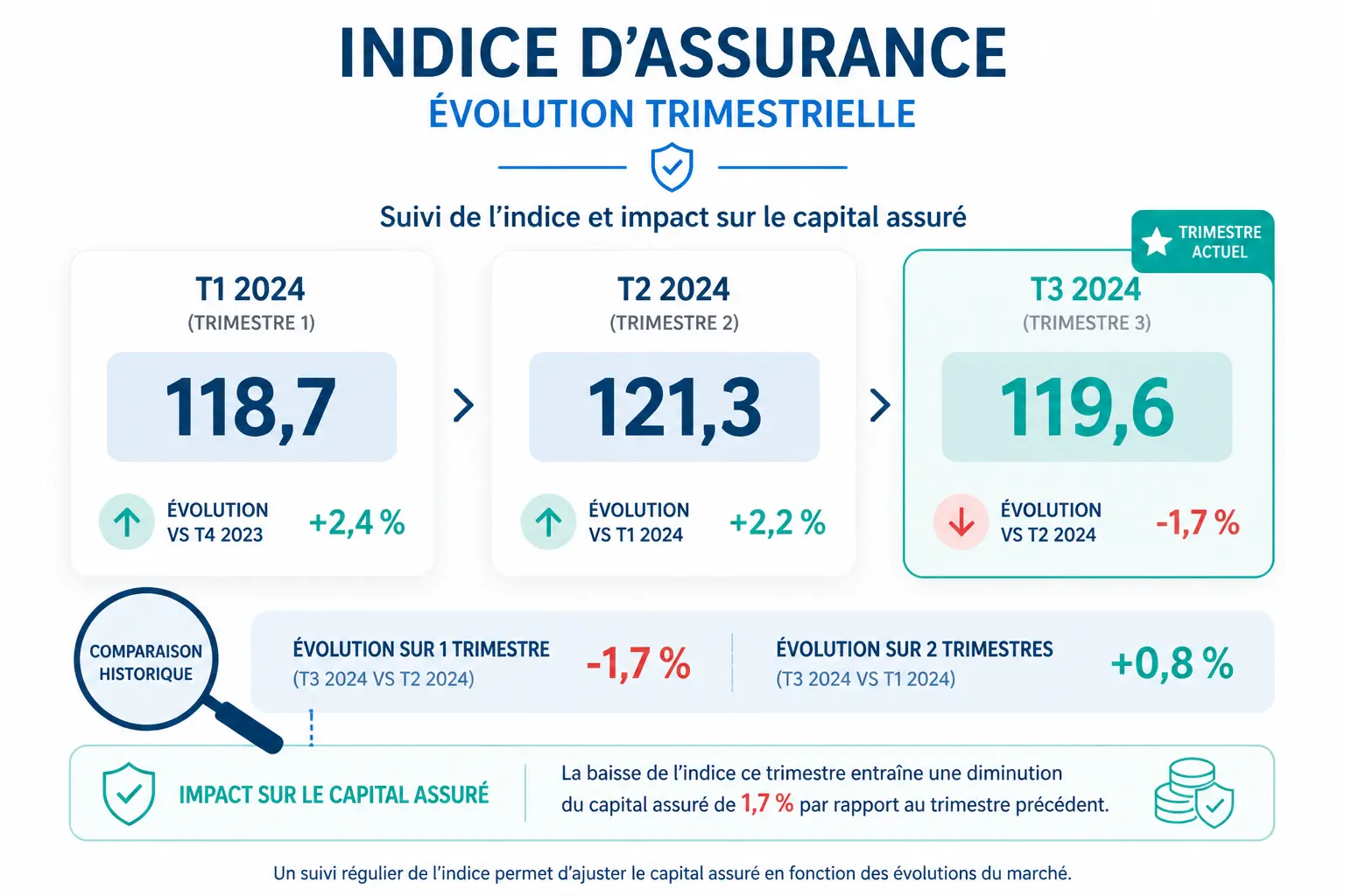 Valeur de l’indice RI et historique trimestriel : lire le tableau sans se perdre